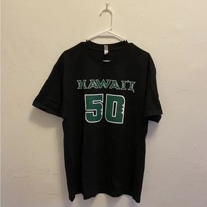 University of Hawaii black t-shirt football vintage 50 size L